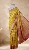 Turmeric Yellow Pure Banarasi Handloom Khaddi Georgette Saree- Water Zari