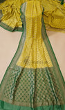 Mustard Yellow Banarasi Handloom Khaddi Georgette Saree- Water Zari