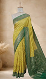 Mustard Yellow Banarasi Handloom Khaddi Georgette Saree- Water Zari