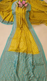 Mustard Yellow Pure Banarasi Handloom Khaddi Georgette Saree- Water Zari