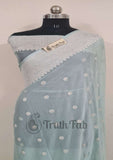 

Light Blue Banarasi Handloom Khaddi Chiffon Zari Saree - Truth Fab 