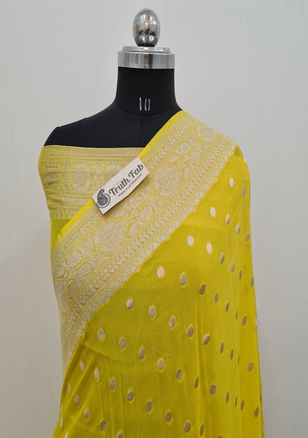 Yellow Color Pure Banarasi Handloom Khaddi Georgette Saree- Water Zari