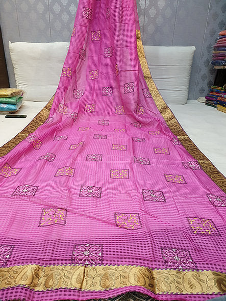 Silk Embroidery Work Saree