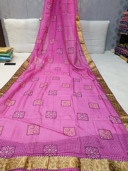 Silk Embroidery Work Saree