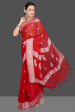 Blood Red Pure Banarasi Handloom Chiffon Saree