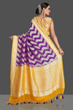 Handloom georgette saree with zari water work purple color