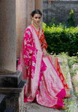 Hot Pink Pure Banarasi Handloom Khaddi Georgette Meenakari Design Dupatta