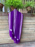 Purple color pure handloom chiffon banarasi dupatta-silver zari