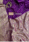 Yahoo Purple Pure Banarasi Handloom Khaddi Georgette Saree Water Zari