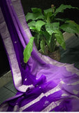 2D shade Grape And Orchid Pure Handloom Khaddi Chiffon Banarasi Saree