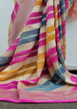 Multi Color Pure Banarasi Handloom Khaddi Georgette Saree Water Zari