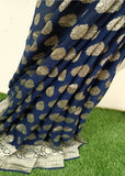 Khaddi banarasi saree with water zari work